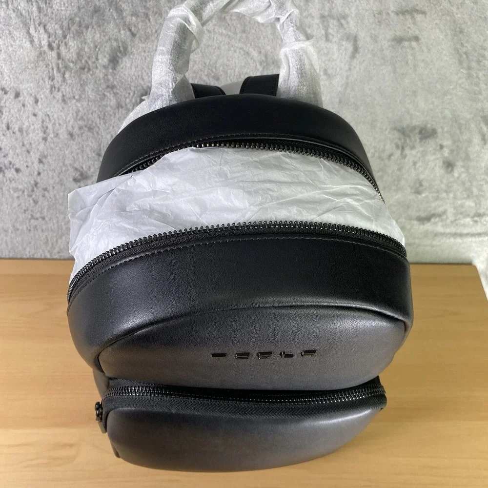 Tesla Mega Mini Pack Backpack Black Vegan Leather Official Tesla Store w/ Cover